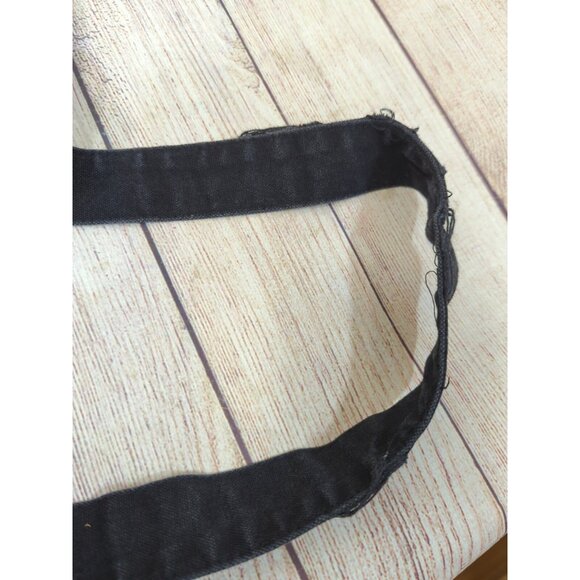 NOBU Black Canvas Tote Bag "NOBU" White Embroidered Cotton Shoulder Bag - Picture 7 of 11